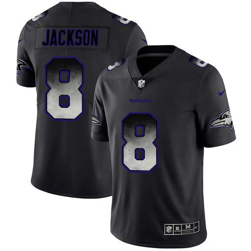 Men Baltimore Ravens #8 Jackson Nike Teams Black Smoke Fashion Limited NFL Jerseys->philadelphia eagles->NFL Jersey